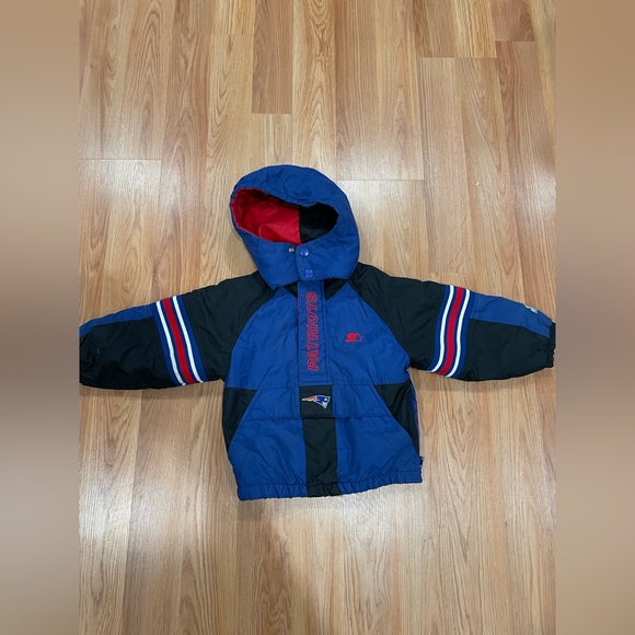 New England Patriots NFL Pro Line 1/4 Zip Hooded Starter Jacket Sz